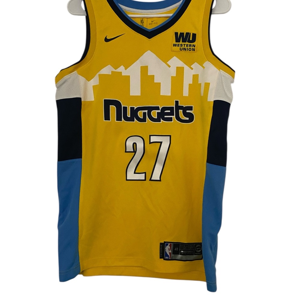 Nike Yellow and Blue Basketball Jersey